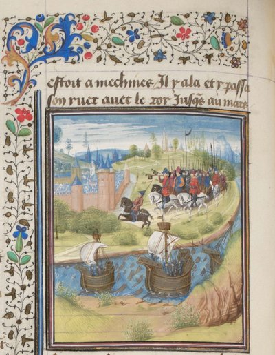 Den engelske kong Richard I Løvehjerte erobrede øen Cypern i 1191. Miniature fra Historia af Vilhelm af Tyrus, 1460