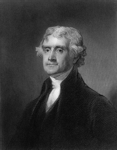Gravering af Thomas Jefferson (s/h foto) af Unbekannt