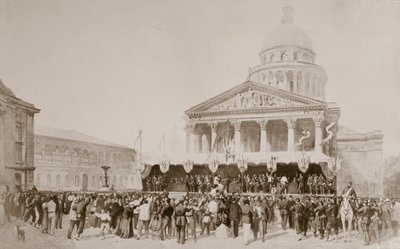 Indrullering af frivillige til Nationalgarden, Place du Pantheon, Paris, 1870-1871 af Unbekannt
