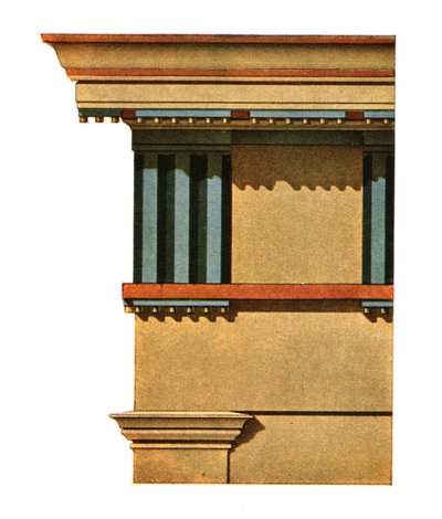 Entablatur af prostylos i Selinunte, Italien, 1928. af Unbekannt