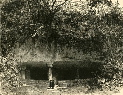Indgangen til Cave ved Elephanta Bombay Præsidentskab, 1890. af Unbekannt