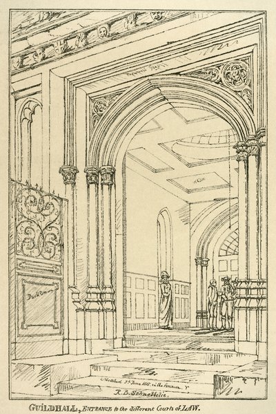 Adgang til de forskellige domstole, Guildhall, London, juni 1815 1886 af Unbekannt