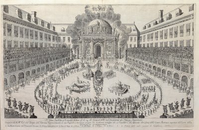 Rideballet i gården til Wiener Hofburg, 1667. af Unbekannt