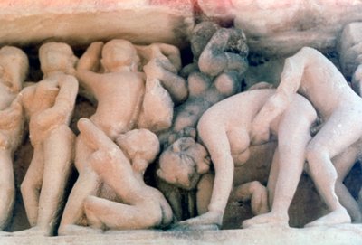 Erotisk skulptur, Khajuraho, Indien. c950-1050. 20. århundrede af Unbekannt