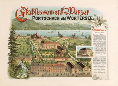 Etablissement Werzer - Pörtschach am Wörthersee, ca. 1890 af Unbekannt