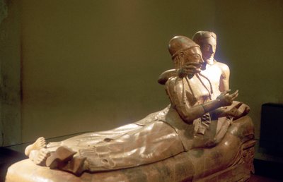 Etruskisk sarkofag med liggende par, Cerveteri, Italien, 6. århundrede f.Kr. af Unbekannt