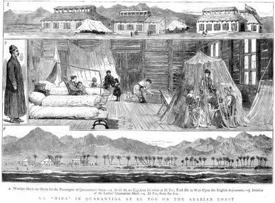 Europæere i en koppe-karantænelejr ved El Tor, Nordafrika, 1884 af Unbekannt