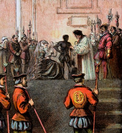 Henrettelse af Mary, Queen Of Scots, 1587, c1850 af Unbekannt