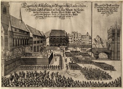 Henrettelse af 27 protestantiske ledere på den gamle byplads i Prag den 21. juni 1621, 1621 af Unbekannt
