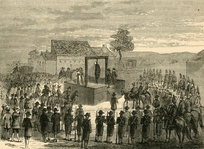 Henrettelse af Lord Ferrers i Tyburn, 1760, c1876. af Unbekannt