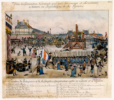 Henrettelse af Robespierre og hans medskyldige, 1794 af Unbekannt