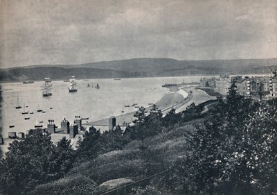 Exmouth - Udsigt der viser stranden og den modsatte kyst, 1895 af Unbekannt