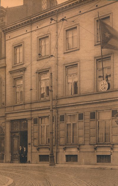 Eksteriør af den cubanske ambassade i Bruxelles, Belgien, 1927. af Unbekannt