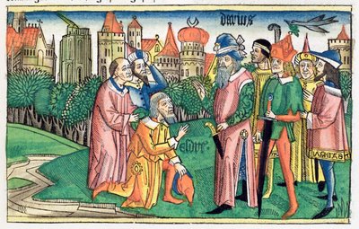 Ezra 6:16: Jerusalems tempel er indviet af kong Darius af Unbekannt