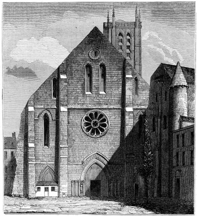 Facade af den antikke kirke i Sainte-Geneviève-klosteret, Paris, Frankrig, 1849 af Unbekannt