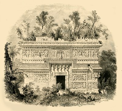 Facade af Native Palace i Yucatan, 1890. af Unbekannt