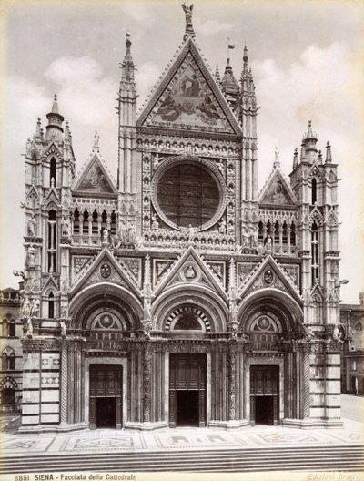 Facade af Siena Cathedral, Italien, slutningen af det 19. eller begyndelsen af det 20. århundrede af Unbekannt