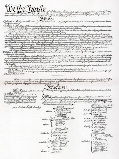 Faksimile af præamblen og forfatningen for Amerikas Forenede Stater, 1901 af Unbekannt