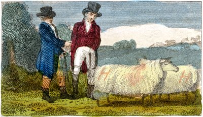 Landmænd diskuterer Dishley New Leicester-får, 1822 af Unbekannt