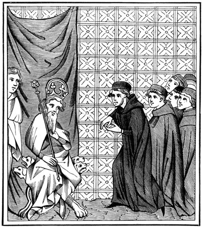 Stipendiater fra universitetet i Paris, der haranerede kejser Charles IV 1316-1378 i 1377 1849 af Unbekannt