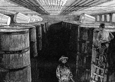 Gæringskælder i et amerikansk bryggeri, 1885 af Unbekannt