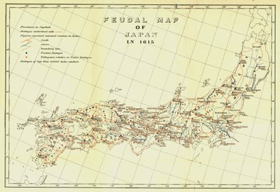 Feudalt kort over Japan i 1615, 1903. af Unbekannt