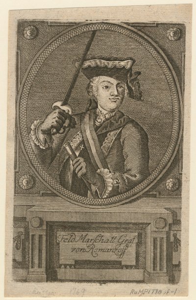 Feltmarskal grev Pyotr Alexandrovich Rumyantsev-Zadunaisky, 1770 af Unbekannt