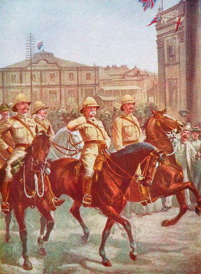 Feltmarskal Roberts aflaster belejringen af Kimberley, Boer War, Sydafrika, 1900 af Unbekannt