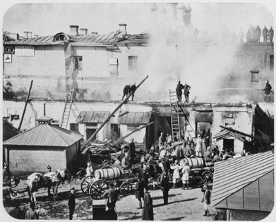Brand i Moskva, Rusland, 1872 af Unbekannt