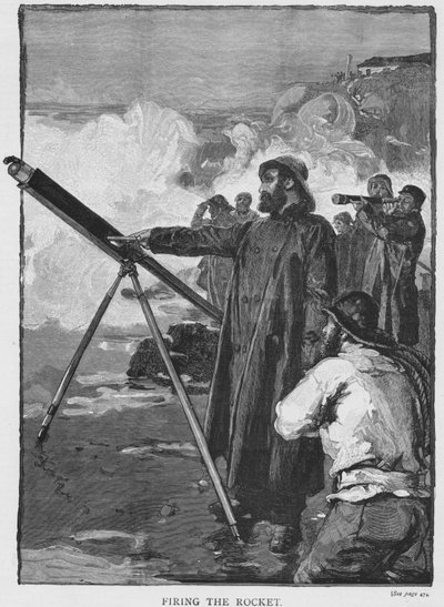 Affyring af raketten, c1880 af Unbekannt