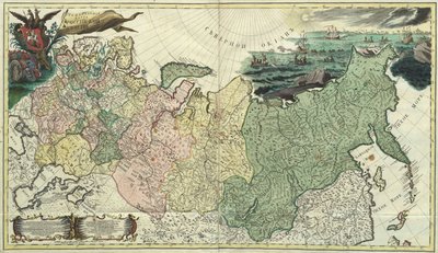 Første generelle kort over det russiske imperium, 1745 af Unbekannt
