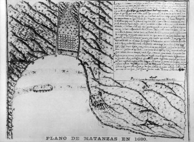 Første tegninger af Matanzas, 1680, 1920