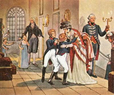 Første møde mellem dronning Louise og hendes børn efter slaget ved Jena, 18. oktober 1806, 1936. af Unbekannt