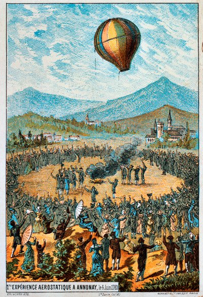 Første testflyvning af en luftballon i Annonay, Frankrig, 4. juni, 1783 1890