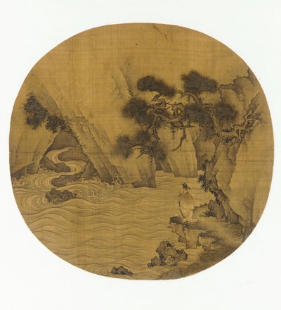 Fiskeri ved en bjergtorrent, Ming-dynastiet, 1368-1644. af Unbekannt