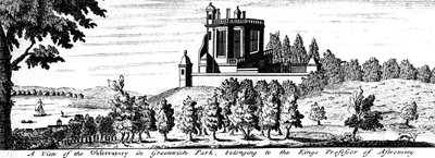 Flamsteed House i Greenwich Park, London, slutningen af det 17. århundrede af Unbekannt