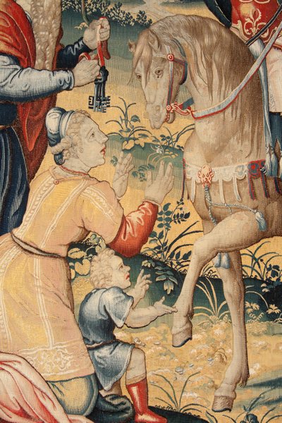 flamsk gobelin. Serien Hannibals historie. Hannibal i Italien (Aníbal en Italia). Tredje gobelin af de bevarede. Modeller Anonym mester i Holland. Fremstille Bruxelles’ værksteder. Ca 1570. Stof Uld og silke. 6,5/7 kæder pr. cm. Størrelse af Unbekannt