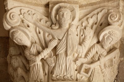Fleury klosterbasilikaens veranda hovedstad Saint Benoit sur Loire Frankrig af Unbekannt
