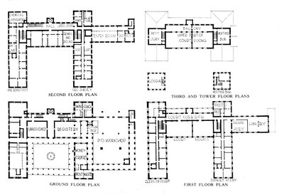 Plantegning, Federal Building, Honolulu, Hawaii, 1924 af Unbekannt