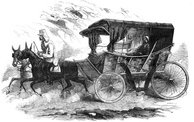 Florence Nightingale i sin vogn på Krim, 1856 af Unbekannt