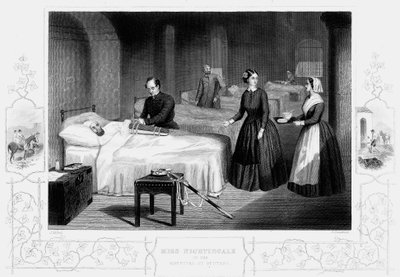 Florence Nightingale på hospitalet i Scutari, c1860 af Unbekannt