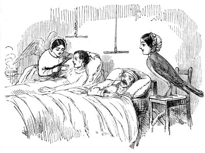 Florence Nightingale ser på en sygeplejerske på arbejde, 1854 af Unbekannt