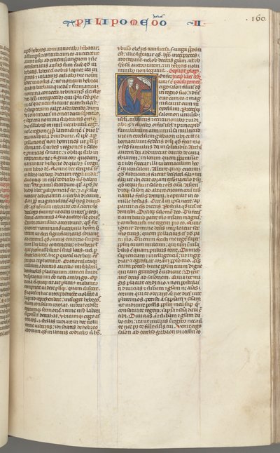 Fol. 160r, Chronicles II, historisk initial C, Salomon knæler foran et alter og beder..., ca. 127 af Unbekannt