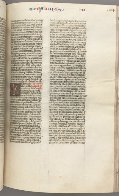 Fol. 184r, Ezra II, historisk initial E, en præst, der censurerer et alter, ca. 1275-1300. af Unbekannt