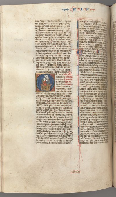 Fol. 249v, Song of Songs, historisk initial O, Jomfruen og Barnet, ca. 1275-1300. af Unbekannt