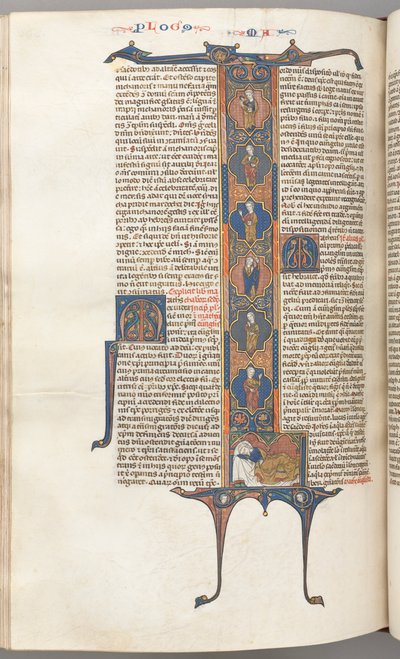 Fol. 391v, Matthew, historiker i fuld længde L, Jesses træ, med en sovende Jesse, ca. af Unbekannt