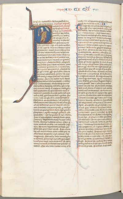 Fol. 457v, Timothy II, historisk initial P, Paulus taler til Guds buste ovenfor, ca. 1275-1300. af Unbekannt