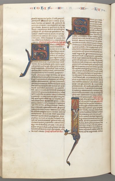 Fol. 481v, Jude, historisk initial I, Jude stående med en rulle, ca. 1275-1300. af Unbekannt