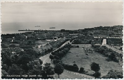 Folkestone fra Dover Hill, slutningen af det 19.-begyndelsen af det 20. århundrede af Unbekannt