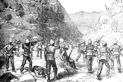 Forsøgende parti af det 67. angrebet af afghanerne, 9. november 1879, c1880 af Unbekannt